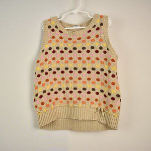 Gymboree Children Girls 100% Cotton Polka Dot Sweater Vest Size L (10/12)